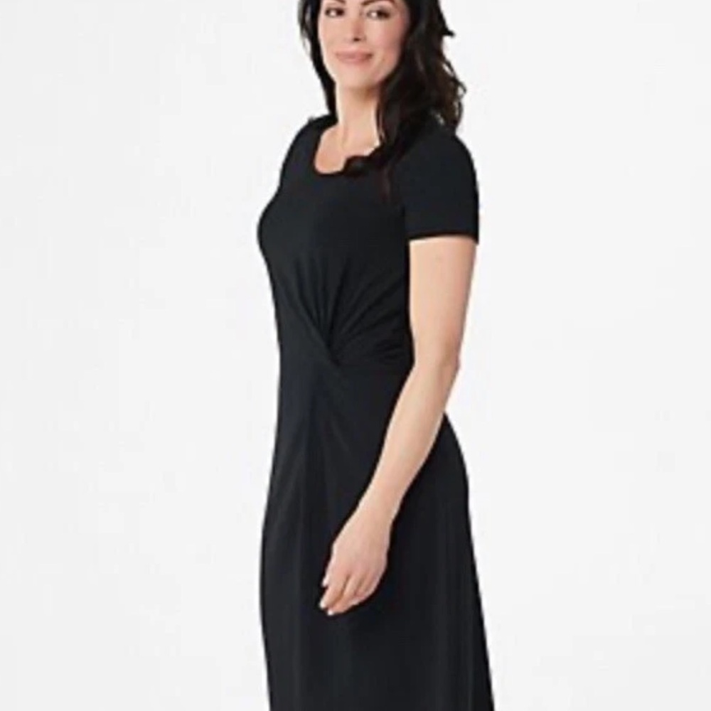 NWT Halston twist front stretch dress L
